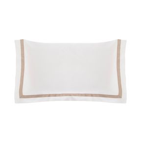 Fronha King Trussardi 300 fios Cetim 100% Algodão Egípcio Vercelli Branco e Nocciola