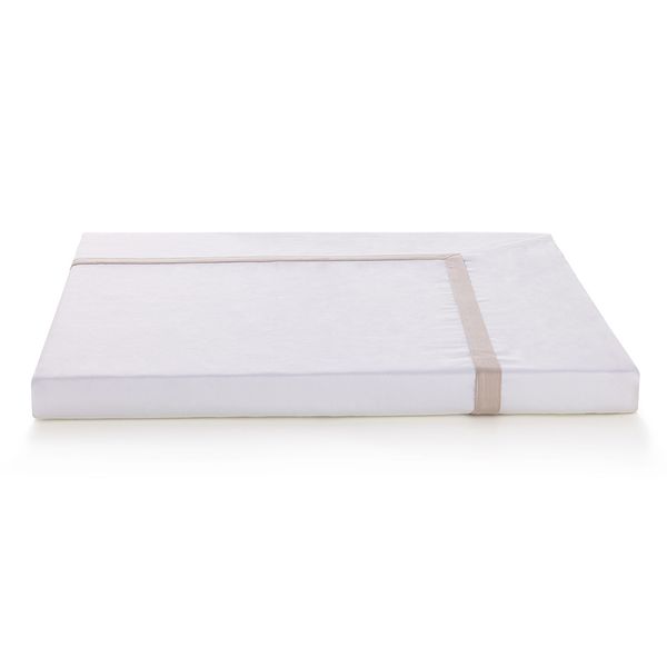 Duvet King 300 Fios Cetim Algodão Egípcio Vercelli Branco/Rose