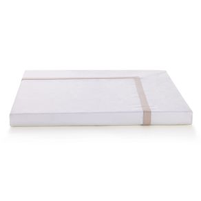 Duvet King 300 Fios Cetim Algodão Egípcio Vercelli Branco/Rose