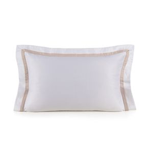 Fronha King 300 Fios Cetim Vercelli Branco/Rose