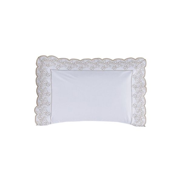 Fronha King 300 Fios Algodão Egípcio Cascine Branco/Legno