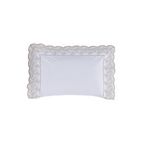 Fronha King 300 Fios Algodão Egípcio Cascine Branco/Legno