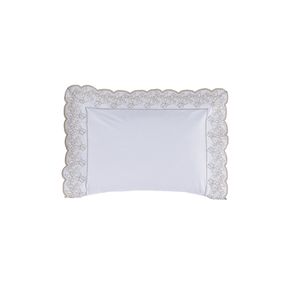 Fronha 300 Fios Algodão Egípcio Cascine Branco/Legno