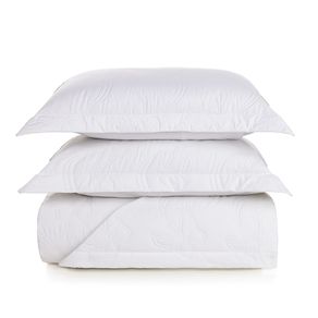 Colcha com Porta Travesseiros King 200 Fios 100% Algodão Farfalla Branco
