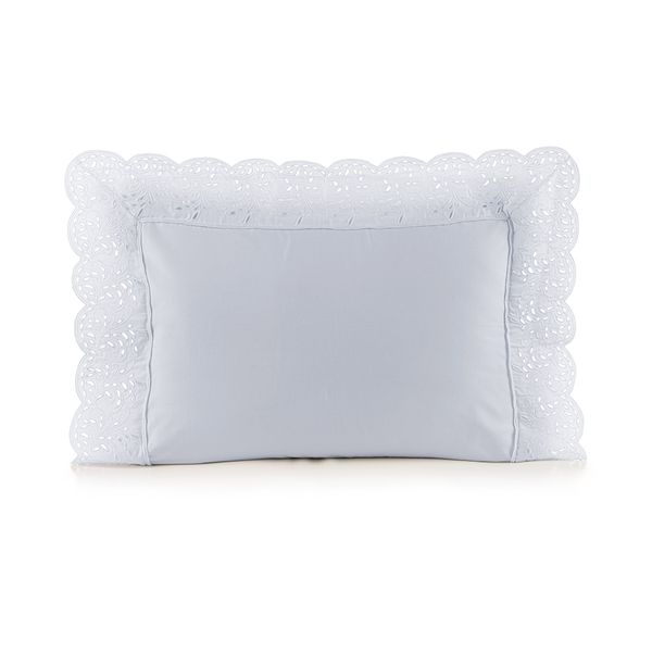 Fronha King 300 Fios Algodão Egípcio Bargello Branco/Branco