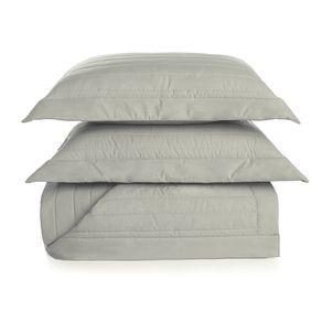 Colcha com Porta Travesseiros Casal 100% Algodão Monteleone Grigio