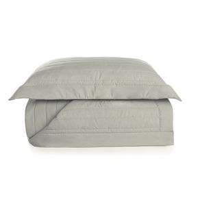 Colcha com Porta Travesseiro Solteiro 100% Algodão Monteleone Grigio