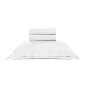 Jogo de Cama Solteiro 200 Fios 100% Algodão Novoli Branco