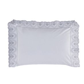 Fronha 300 Fios Algodão Egípcio Signoria Branco/Platino
