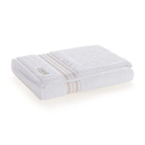 Toalha de Rosto 100% Algodão Barberine Branco/Nocciola