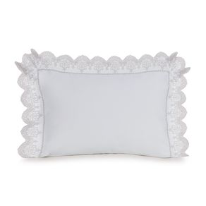 Fronha avulsa 300 Fios Ricami Branco/Rose