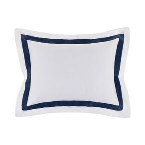 Almofada 300 Fios Vercelli Branco/Azul Siciliano