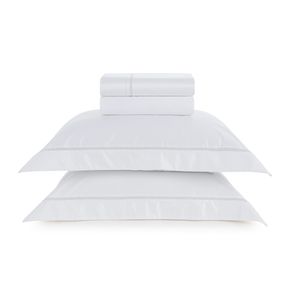 Jogo de Cama King 1000 Fios Agrigento Branco/Rose