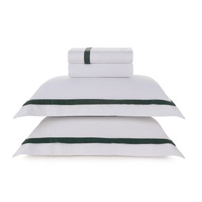 Jogo de Cama Casal 300 Fios Vercelli Branco/Fogli