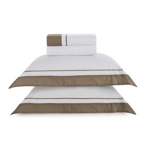 Jogo de Cama Casal 200 Fios Fiesole Branco/Marrone