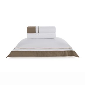 Jogo de Cama Solteiro 200 Fios Fiesole Branco/Marrone