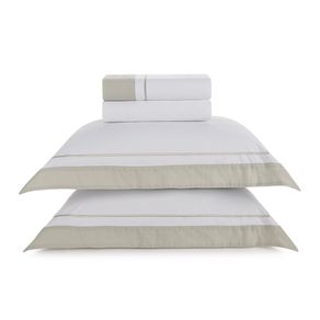 Jogo de Cama King 200 Fios Fiesole Branco/Grigio
