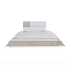 Jogo de Cama Solteiro 200 Fios Fiesole Branco/Grigio