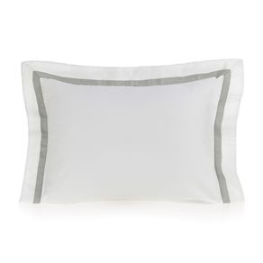 Fronha avulsa 300 fios Cetim Vercelli Branco/Nebbia