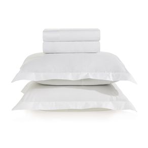 Jogo de cama Queen 300 fios Cetim Bianco Branco