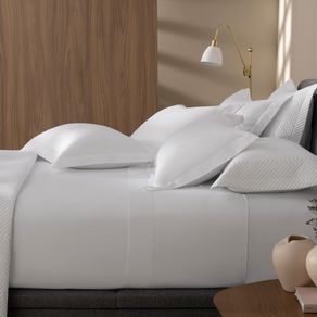 Jogo de cama Casal 300 fios Cetim Grasso Branco