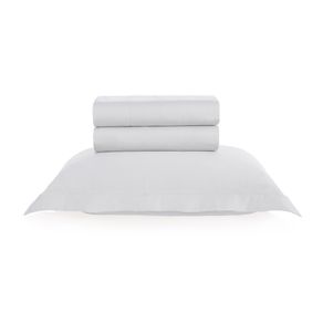 Jogo de cama Solteiro 300 fios Cetim Grasso Branco