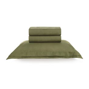 Jogo de cama Solteiro 200 fios Percal Novoli Oliva