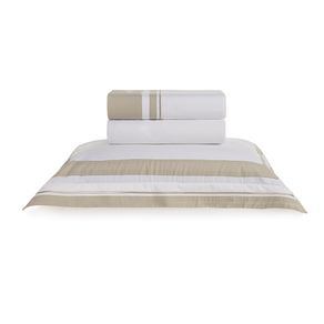 Jogo de cama San Lorenzo Branco/Grigio