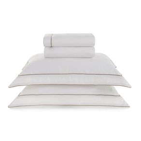 Jogo de Cama Queen 800 Fios Cetim Alba Branco/Nocciola
