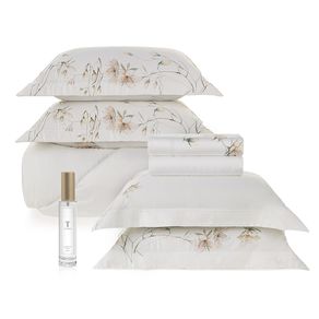Kit Cama Completa Queen 300 fios Bambu Azalea e Spray Relaxante Jasmin