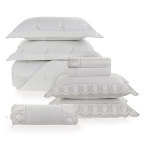Kit Cama Completa King 600 fios Cetim Laurea