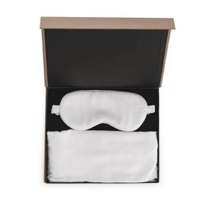 Kit Fronha e Tapa Olho em Cetim de Bambu Sonata Branco