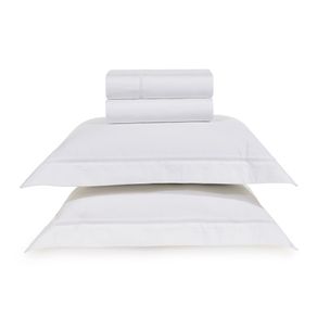 Jogo de Cama Casal 100% Algodão Egípcio Finestra Branco