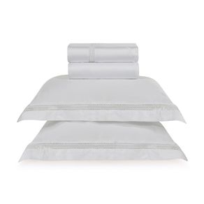 Jogo de Cama King de Cetim de Bambu 300 fios Fiorito Branco