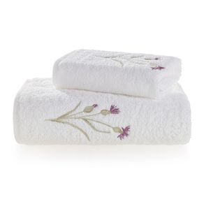 Jogo de Lavabo e Rosto Bordado 100% Algodão 500g/m² Villa Giulia